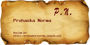 Prohaska Norma névjegykártya